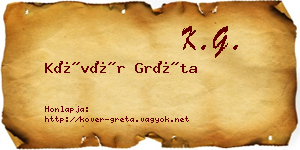 Kövér Gréta névjegykártya